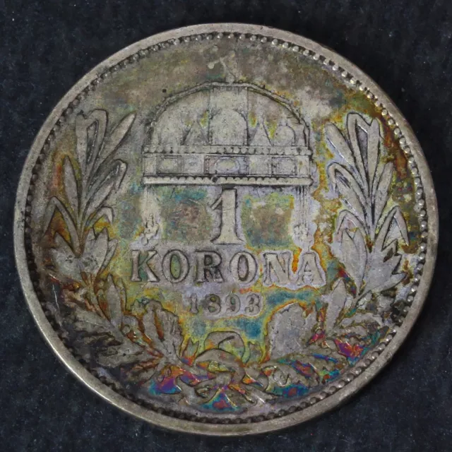 HUNGARY 1 Korona 1893 KB - Silver 0.835 - Franz Joseph I. - 2379 HS