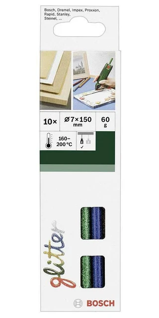 150mm x 7mm Paillettes Colle Bâtons, 10 Paquet - 2609256D31