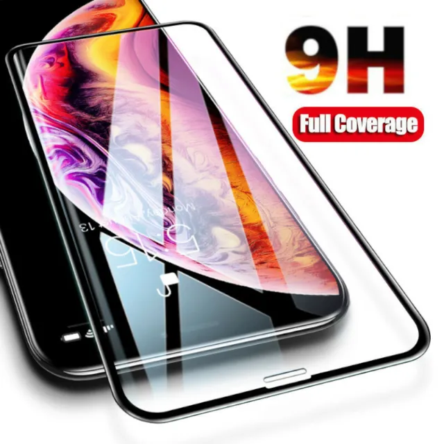 3Pcs Full Cover Tempered Glass For iPhone 14 13 12 11 SE XR XS Screen Protector