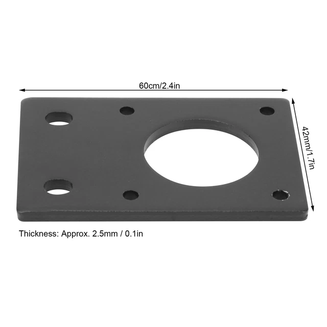42 Stepper Motor Mount Flat Bracket Aluminum Alloy Mounting Plate - Black
