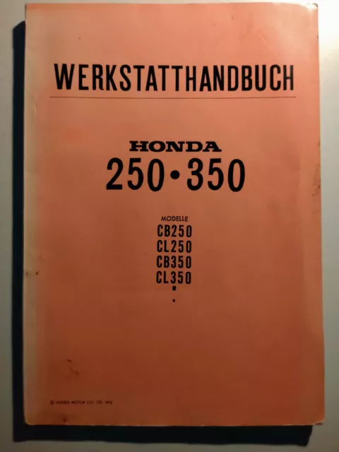 Werkstatthandbuch Honda CB 250 / CL 250 / CB 350 / CL 350 Stand 1970