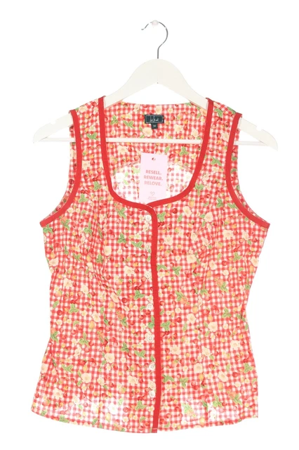 Camicia folcloristica Luis Steindl donna taglia DE 36 rosso-bianco-verde look casual