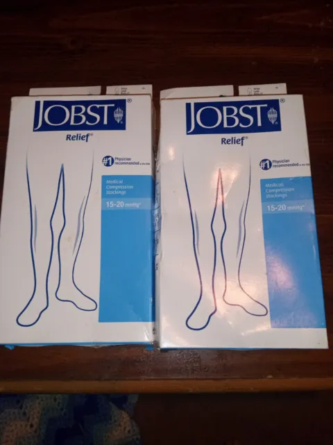 JOBST RELIEF MEDICAL Compression Stockings 15-20 mmHg Lot Of 2 Ot $28. ...