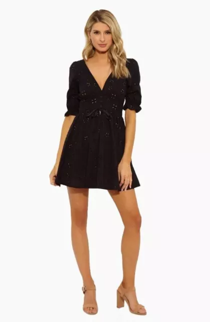 For Love And Lemons Dresses For Love & Lemons Eyelet Swing Black Dress