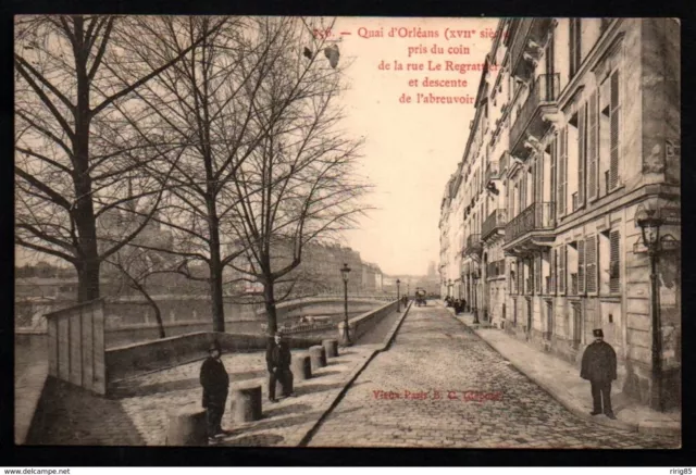 Cpa -- Paris Quai Orleans Pris Du Coin De La Rue Le Regratter & Abreuvoir 734.D