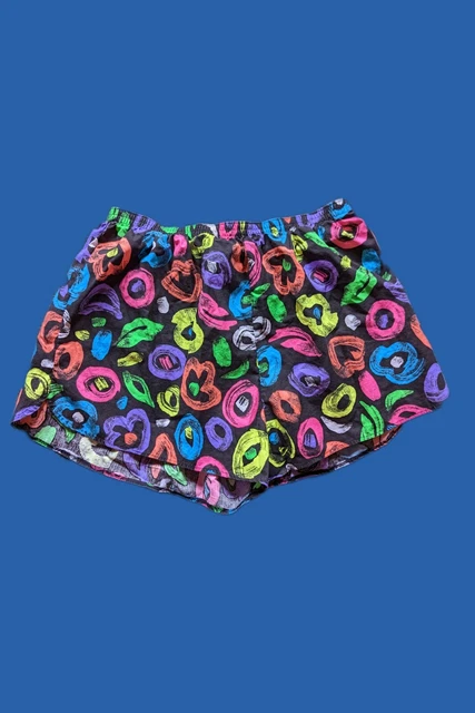 Vintage 1980s 1990s Men's Neon Colorful Island Native Swim Shorts Trunks Party