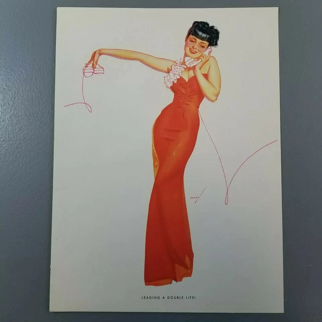 PETTY PINUP Calendar LEADING A DOUBLE LIFE! 12 x 9 Vintage