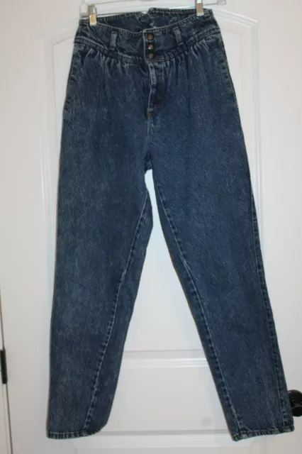 Vintage 80's/90's ZENA Acid Wash High Waisted Tapered MOM  Jeans sz.5/ 26" Waist