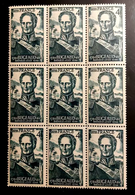 France 1944  bloc de 9 timbres  neuf**  YV N°  662 Thomas Robert Bugeaud