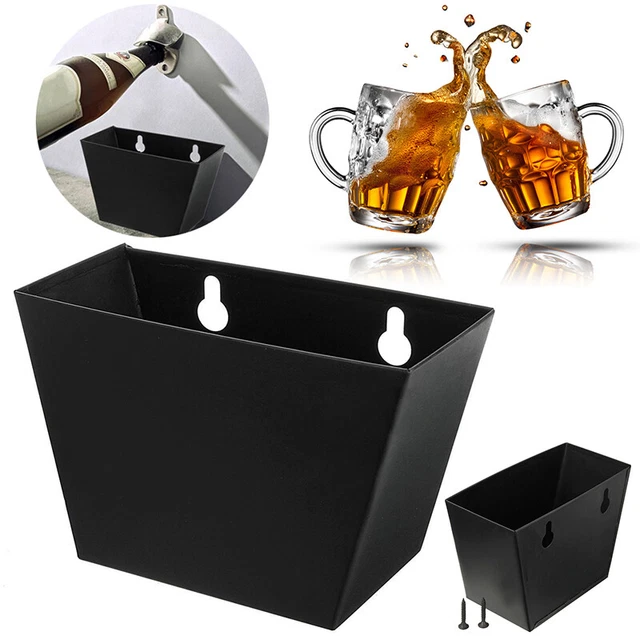 Stainless Steel Wall-mounted Bottle Cap Catcher Storage Box Container + 2 Screws