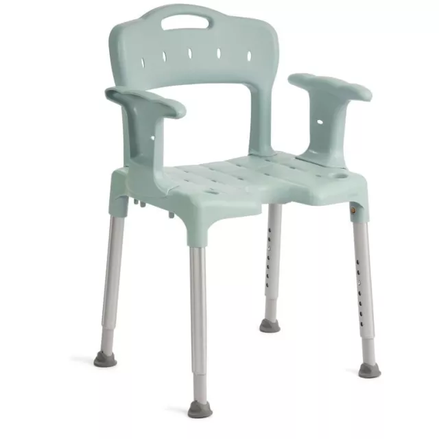 Sedia doccia Swift Etac con braccioli e schienale verde acqua portata 160 kg