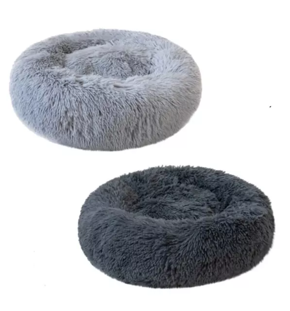 Comfy Calming Donut Extra Large Dog Cat Beds Warm Bed Pet Round Plush Puppy Beds