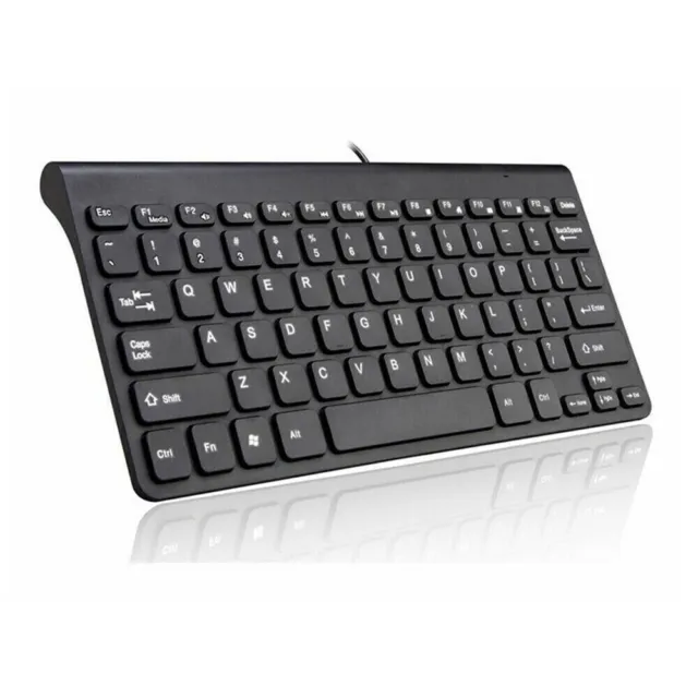 Small Waterproof 78 Keys Wired USB Keyboard for PC Desktop Laptop Computer Black