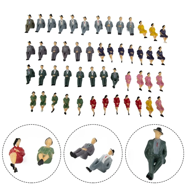 Lot De 50 Figurines Miniatures 1/87 En Plastique - Pour Diorama, Décoration, Modélisme, Neuf