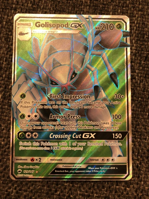 Pokémon TCG Golisopod GX brennende Schatten 129/147 Holo volle Kunst