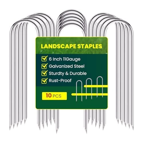 GARDEN STAKES USHAPED Tent Stakes Galvanized Landscape Staples Ground Stakes... £5.75 PicClick UK