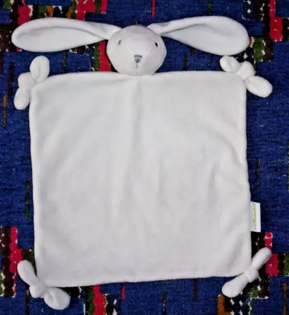 Qp/ Doudou Plat Vertbaudet Lapin Blanc Nez Gris  4 Noeud   Exc Etat
