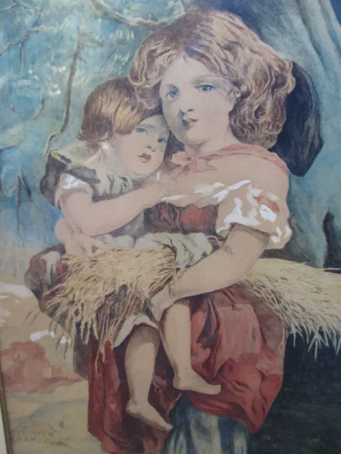 TAO KOLOS-VARY Dessin Original Aquarelle Portrait Enfant Fillette