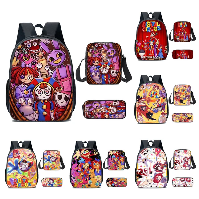 UNICEU Cartoon Tractor Backpack Set For Kids – 3-Pack With Backpack, Lunchbox & Pencil Case, Durable Polyester