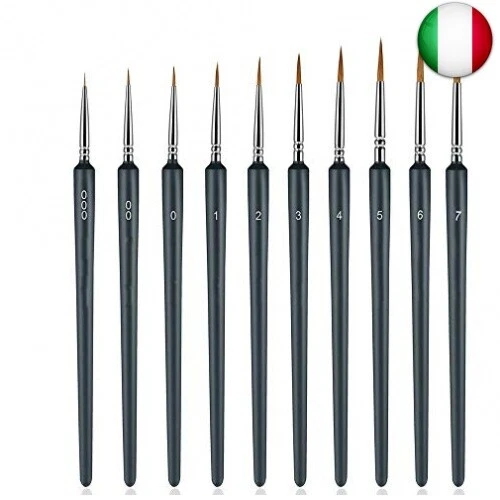 AINOLAN Detailal, set di pennelli per pittura ad acquerello, olio, acrilico,