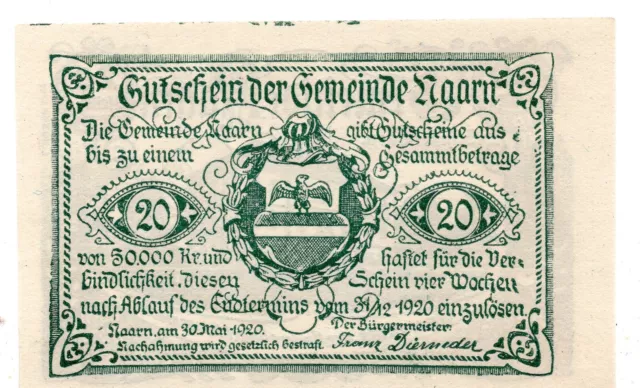 Austria, Notgeld Naarn, 20 Heller, Maison 1920 (B303)