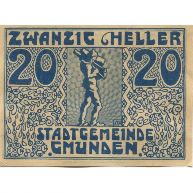 [#285745] Banknote, Austria, Gmunden, 20 Heller, Texte 1920-03-31, UNC(63) Mehl: