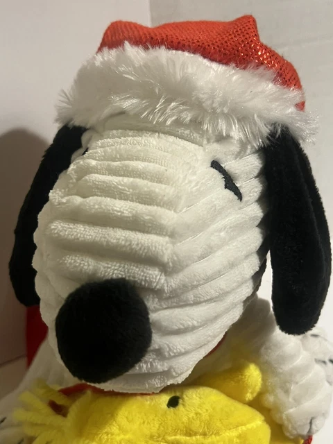 PEANUTS SNOOPY WOODSTOCK Plush Animated Musical Christmas Sled Rocks