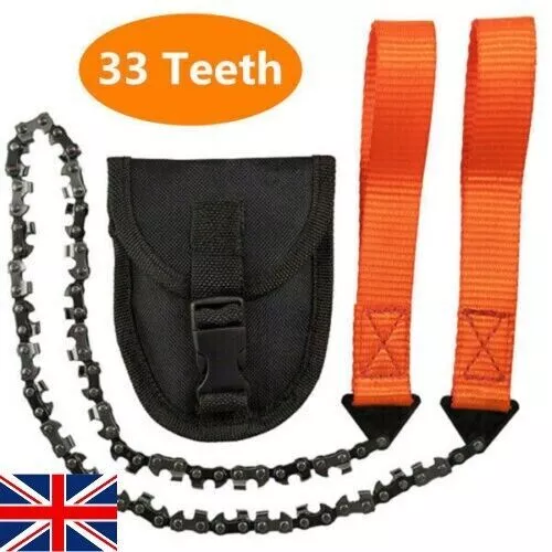 Emergency Pocket Wire Saw Hand Chain Saw Outdoor Bushcraft Survival Orange 33T U