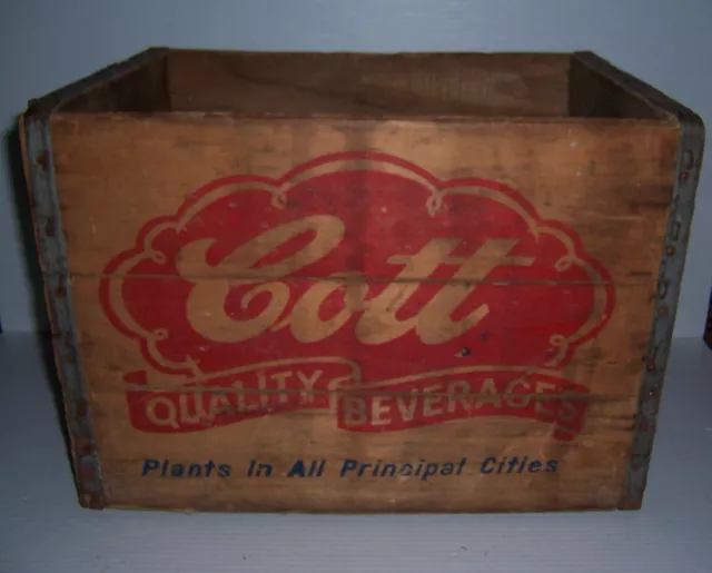 Vintage Cott Quality Beverages Wooden Advertising Crate