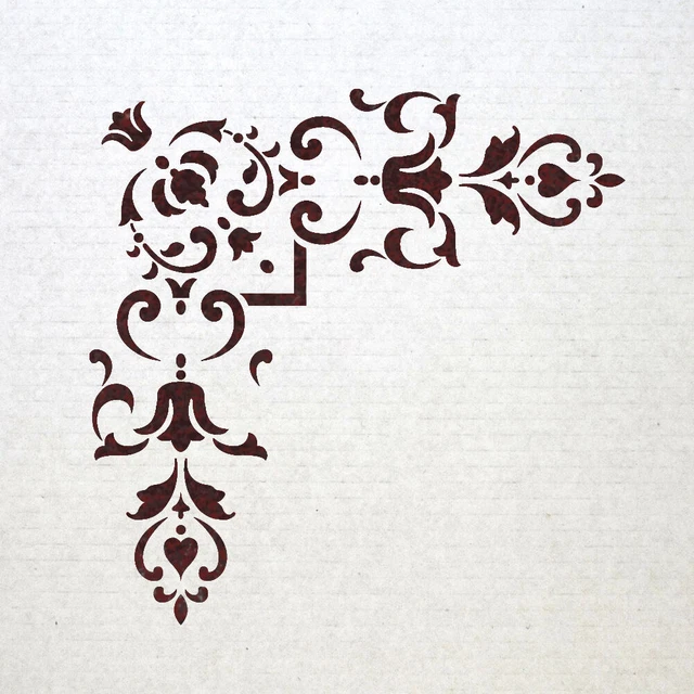 Stencil Esquinero Plantilla Reutilizable 012 para decoración DIY de pared