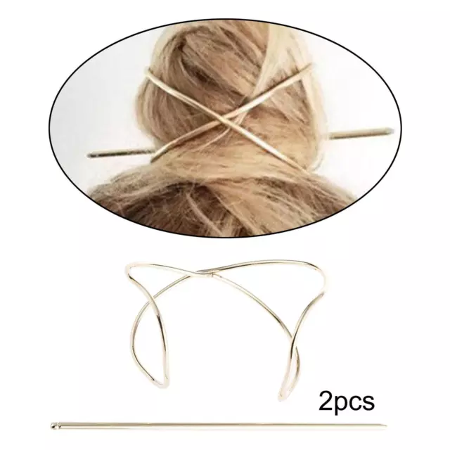 2x Femmes Coiffure Stick Pin Bin Poils Toboggan Clip Brioche Support Cheveux