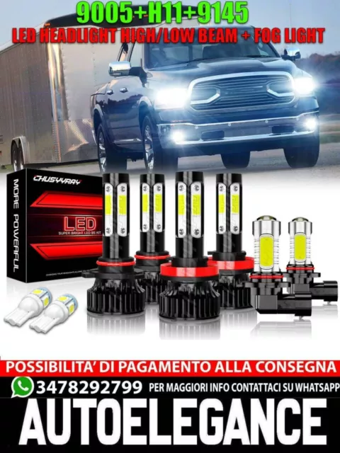 Per Ram 1500 2013 2014 2015 Lampadine LED Combo Fari Hi/LO BEAM+ Fendinebbia 6x