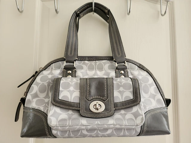 Coach small handbag - Unique Shape - Light Gray - Monogram Canvas