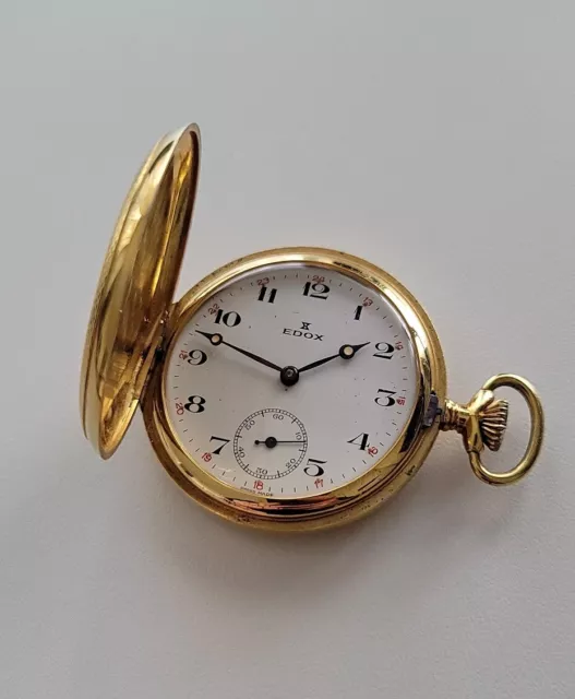 **** Edox Antique Pocket Watch - Gold Hand Winding - Swiss Made ****