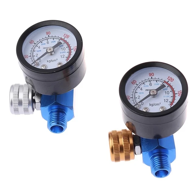 Regulador duradero medidor neumático HVLP LVLP plata/oro 0 -160 PSI