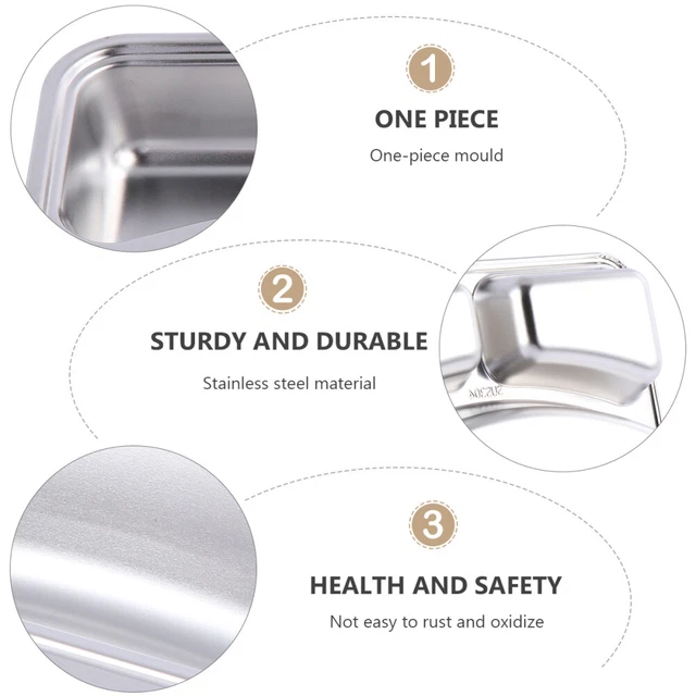 Set 3 Piatti Piani In Acciaio Inox - 14, 20 E 23 Cm Per Campeggio E Casa - Foto 8