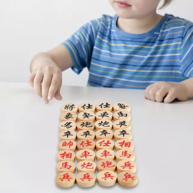 32 Stück chinesische Schachfiguren, traditionelle Xiangqi-Schachfiguren für