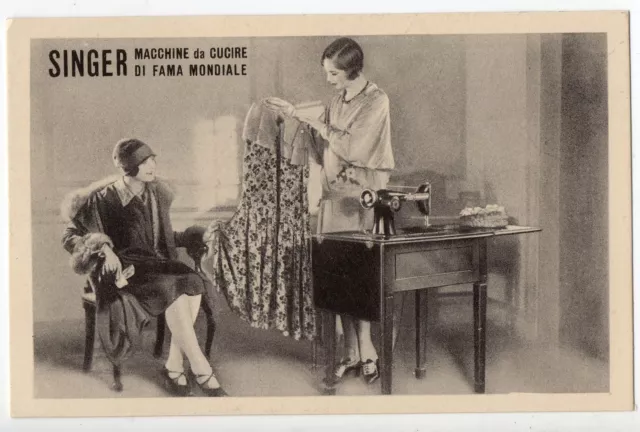 Singer Macchine Da Cucire #2 Cartolina Pubblicitaria Scuola  Nv 1920 /30