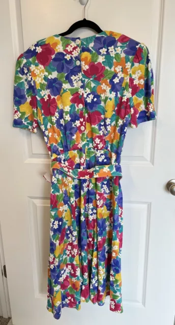 Jessica Howard Easter Dress Size 14 Women's Short Sleeve Floral Print Vintage