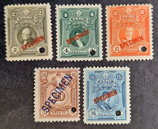 RARE 1925 Peru lot of postage stamps SPECIMEN O/P MUH