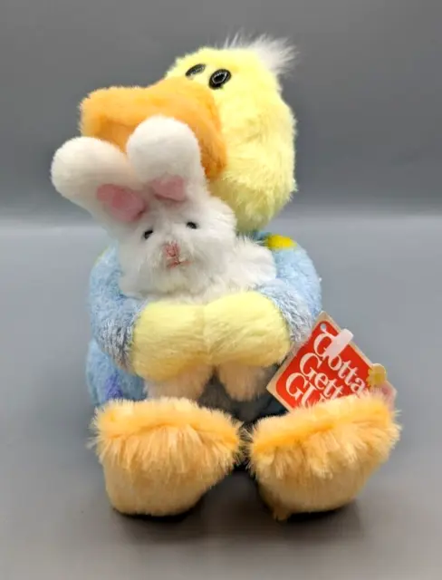 Vintage Gotta Getta GUND Easter 5” Zack The Duck Holding a Bunny #36101 Soft