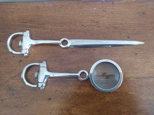 Tagliacarte E Lente Ingrandimento Equestrian Style 1980