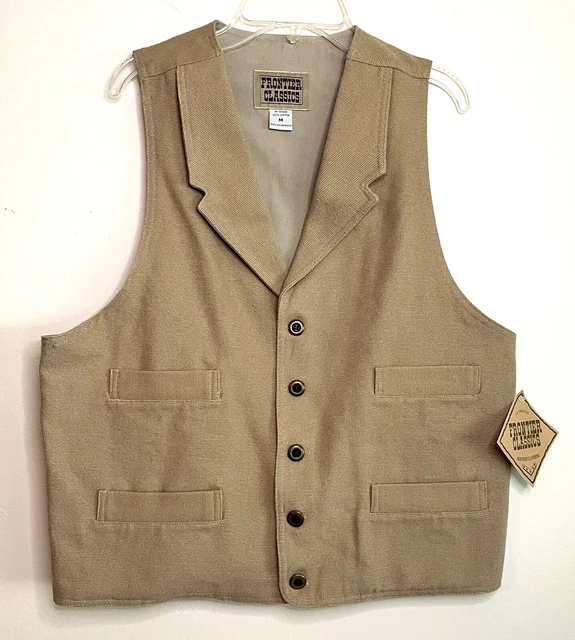 Frontier Old West Vest Victorian 1883 Steampunk Western Khaki Wheat NWT Medium