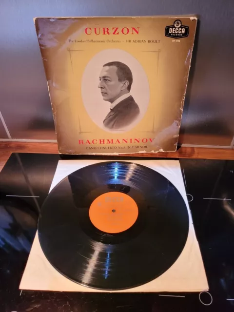 Curzon Boult Rachmaninov Piano Concerto No. 2 LXT 5178 Decca Mono 12" LP 1956 2