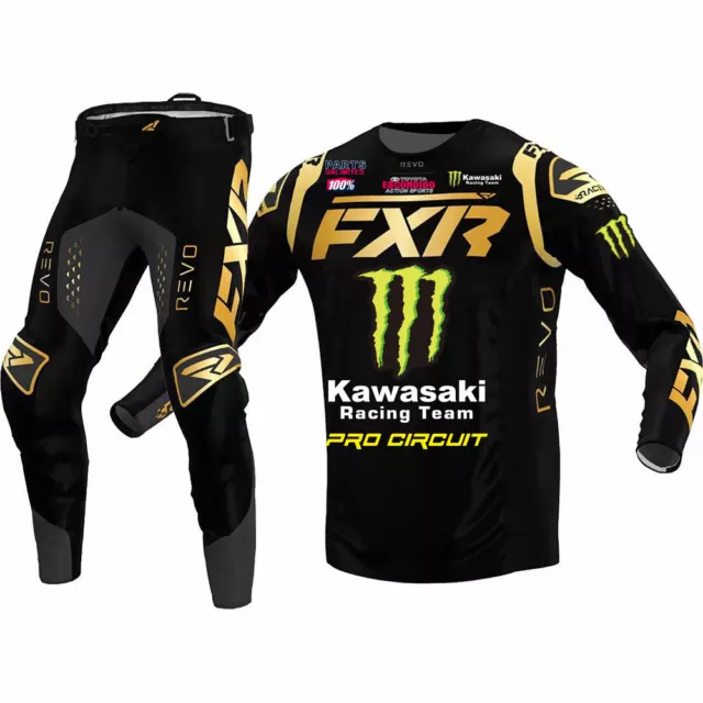 FXR Revo Kawasaki Monster MX Gear Jersey/Pants Combo Motocross ATV Racing Set