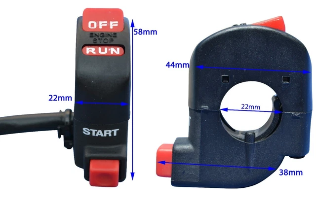 NEW Engine Start & Kill Switch 22mm 7/8" Honda XL XR XLV XRV 125 600 650 750