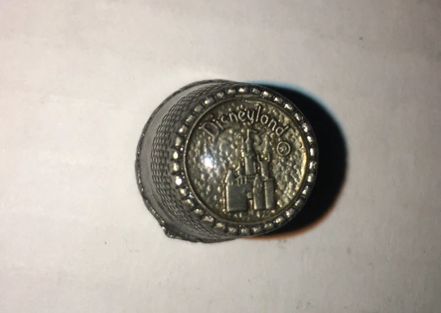 Disneyland Sleeping Beauty Castle Thimble Walt Disney Productions pewter Vintage