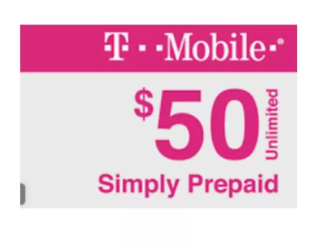 First Month $50 T-Mobile One Unlimited 5G/LTE Plan Preloaded Prepaid SIM Card