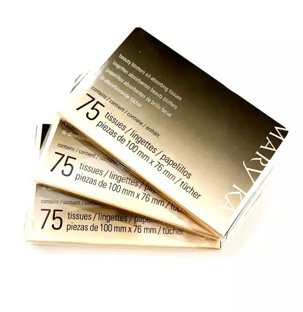 Mary Kay Beauty Blotters, Öl-absorbierende Tücher, 3 Packungen je 75 St.