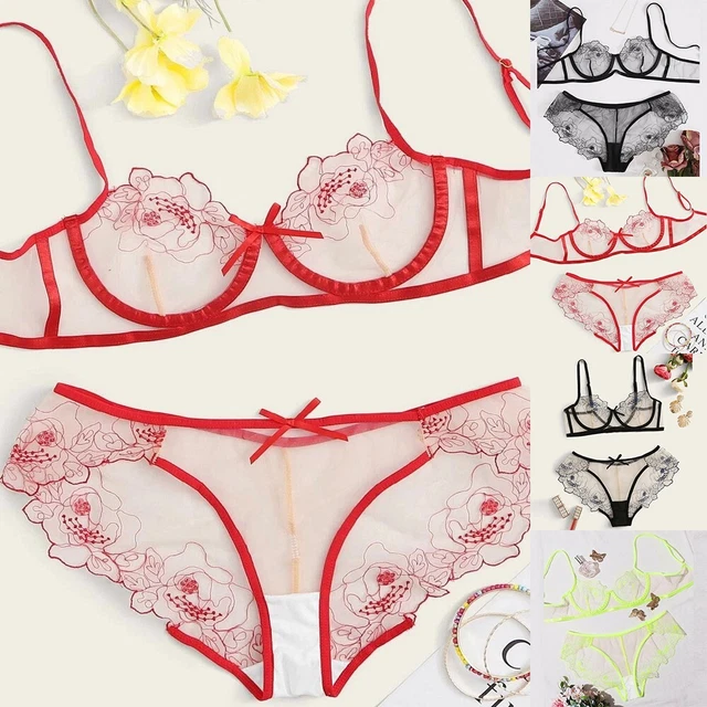 Set biancheria intima donna bikini reggiseno comodo trasparente biancheria da notte ricamo